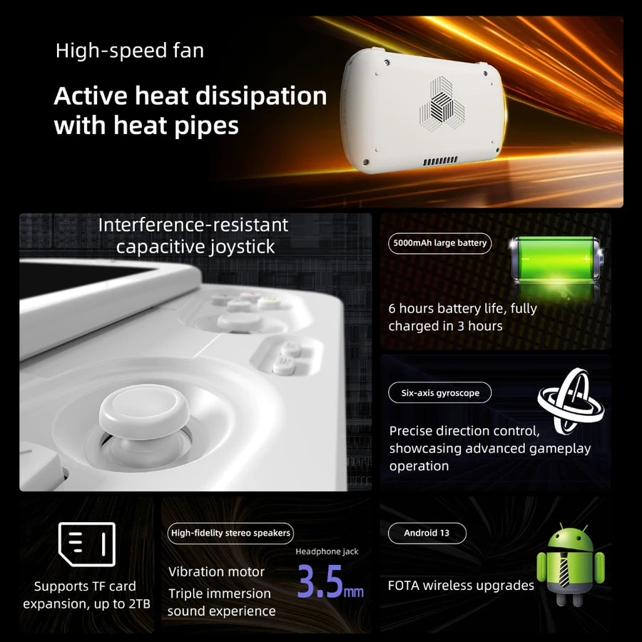 ANBERNIC RG Slide gaming console 4.7 inches Android 13 system Unisoc T820 processor supports AI functions to improve gaming