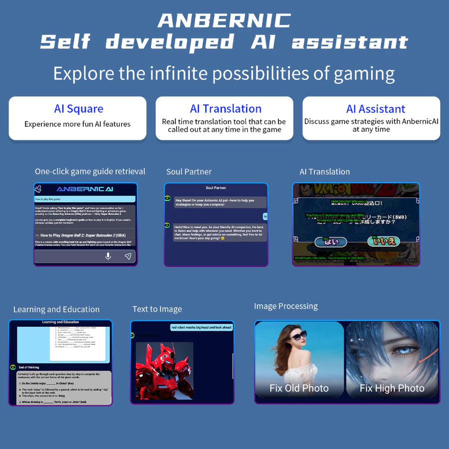 ANBERNIC RG Slide gaming console 4.7 inches Android 13 system Unisoc T820 processor supports AI functions to improve gaming