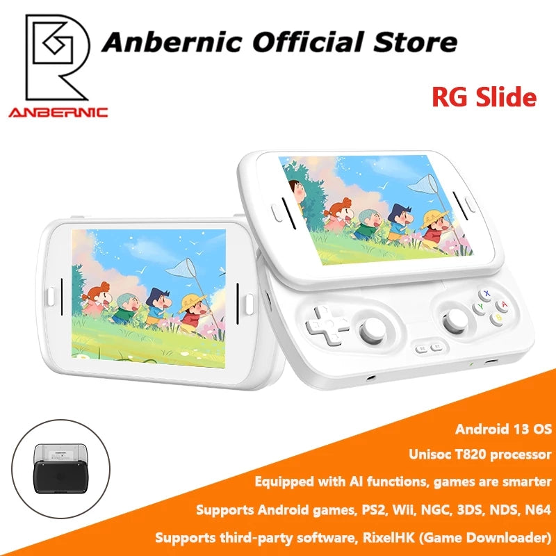 ANBERNIC RG Slide gaming console 4.7 inches Android 13 system Unisoc T820 processor supports AI functions to improve gaming